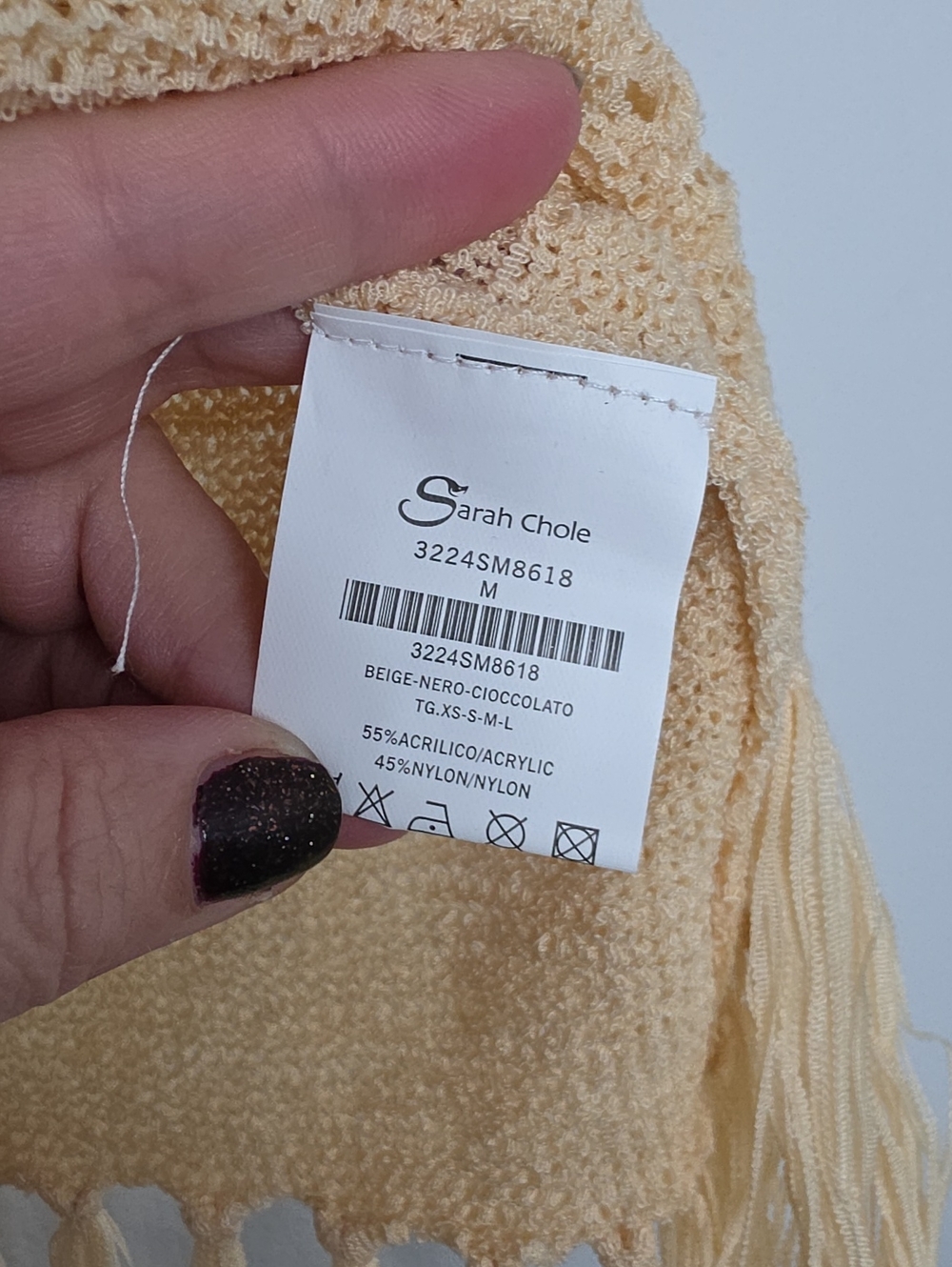 Beige crochet fringe tank top from the Italian fashion brand Sarah Chole - Picture 6 of 8